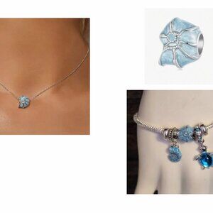 blue ocean  shell Charm for Bracelet, Necklace, Shoe Lace